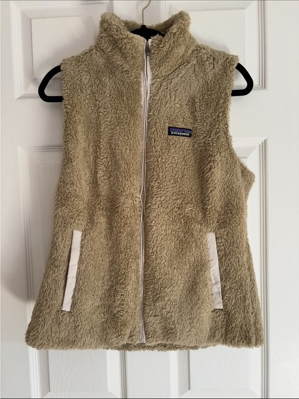 Patagonia Women’s Furry Zip Vest in Tan